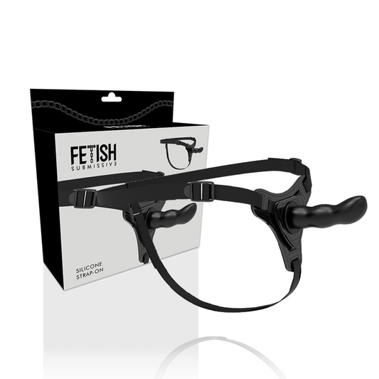 FETISH SUBMISSIVE HARNESS - SILICONE PRETO PONTO G 16 CM